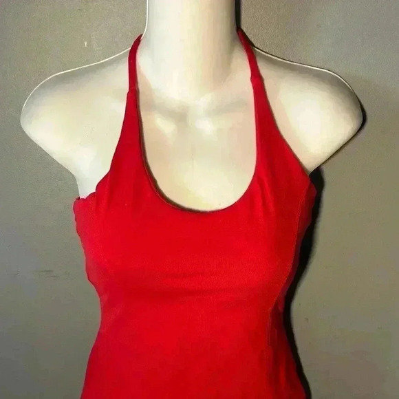 Montiel Red‎ T-Back Running Yoga Workout Top, Size Small - Picture 4 of 9